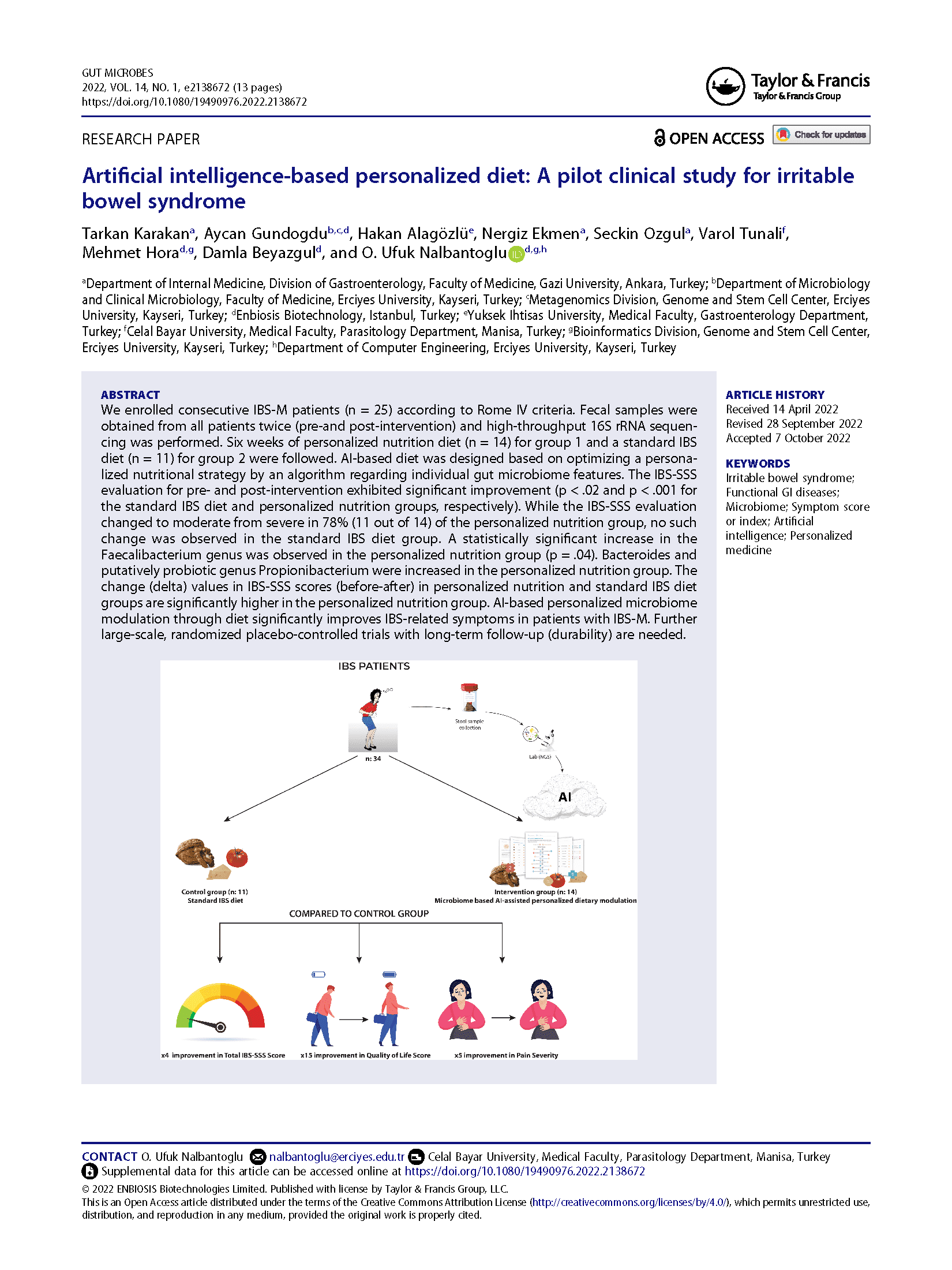Enbiosis paper on using AI in gut microbiome analysis